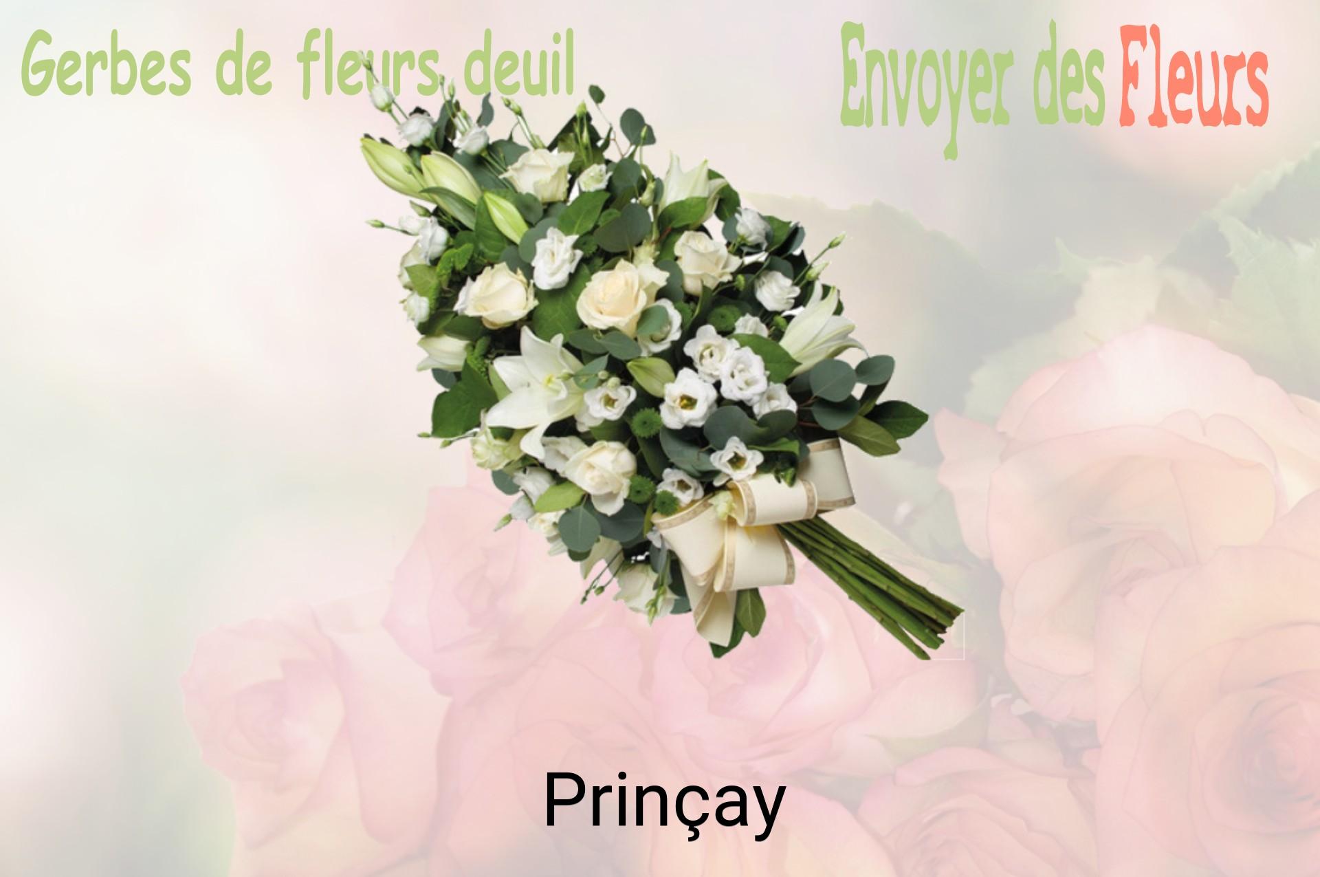 Gerbe de fleurs de deuil livrée à Prinçay